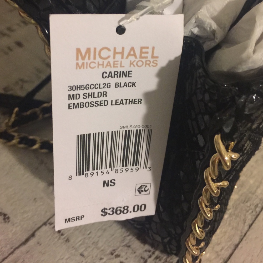 Nwt Michael Kors Carine Python Shoulder Bag - image 7